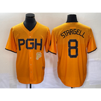 Pittsburgh Pirates #8 Willie Stargell Gold JEROMEN 2023 City Connect Stitched Jersey 2