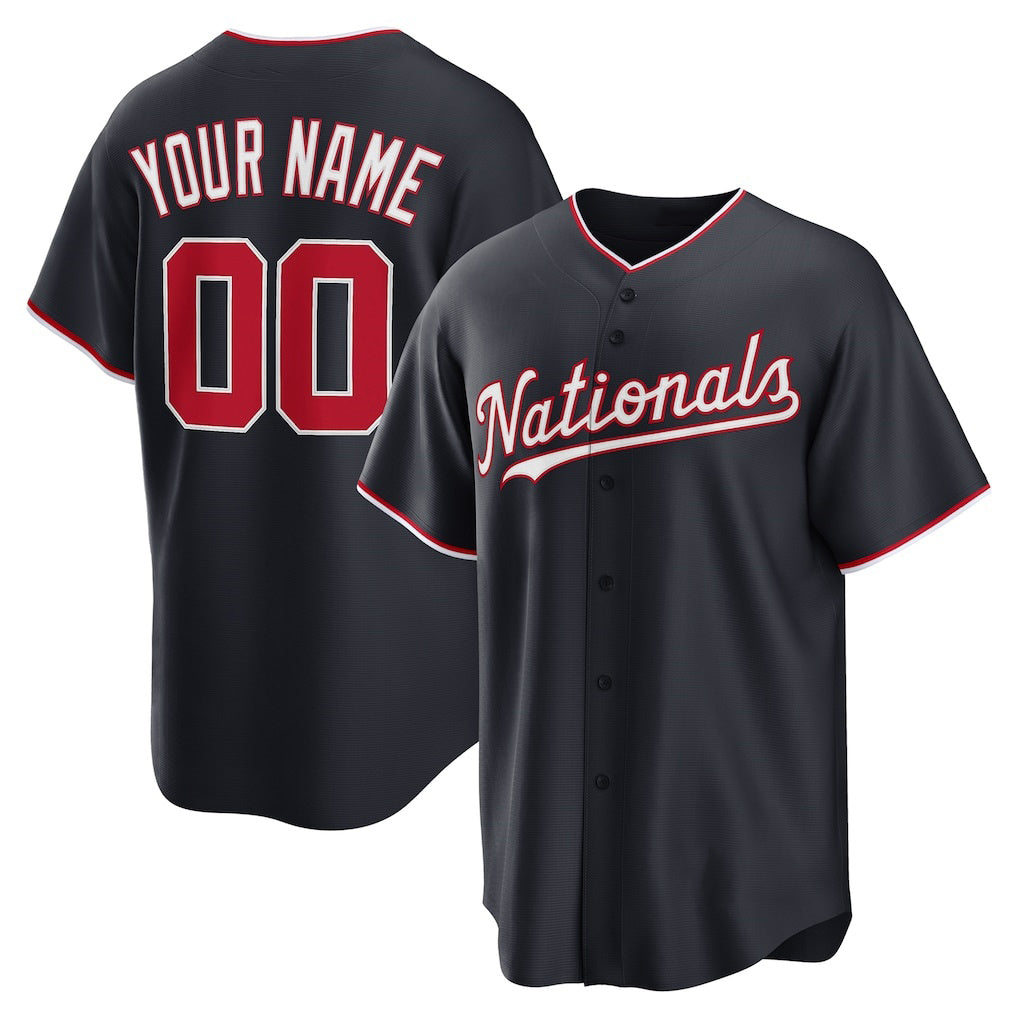 Custom Washington Nationals Navy JEROMEN Alternate Replica Jersey