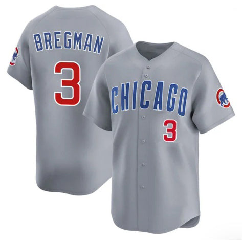 Chicago Cubs #3 Alex Bregman Gray JEROMEN 2026 Limited Stitched Jersey