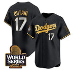 Los Angeles Dodgers #17 Shohei Ohtani Black Gold JEROMEN 2024 World Series Limited Stitched Jersey
