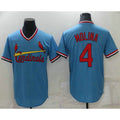 St. Louis Cardinals #4 Yadier Molina Light Blue JEROMEN Pullover Cooperstown Collection Stitched Jersey
