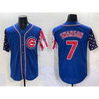 Chicago Cubs #7 Dansby Swanson Royal JEROMEN 2025 Independence Day Vapor Premier Limited Stitched Jersey
