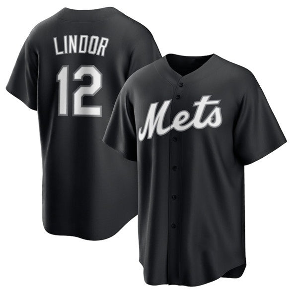 New York Mets #12 Francisco Lindor Black JEROMEN Lights Out Limited Stitched Jersey