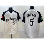 Los Angeles Dodgers #5 Freddie Freeman White Black JEROMEN Mexico 2025 LA Gothic Style With Fernando Patch Vapor Premier Limited Stitched Jersey