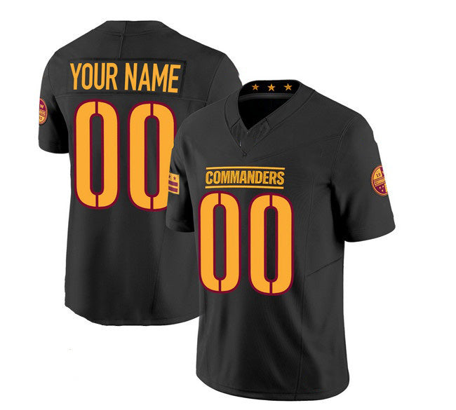 Custom W.Commanders Active Player Black JEROMEN 2023 F.U.S.E. Vapor Limited Stitched Jersey