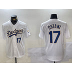 Los Angeles Dodgers #17 Shohei Ohtani Number White Gold JEROMEN Championship Stitched Cool Base Jerseys