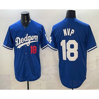 Los Angeles Dodgers #18 Yoshinobu Yamamoto MVP Blue JEROMEN Limited Stitched Jersey