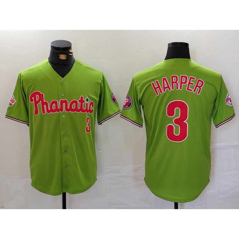 Philadelphia Phillies #3 Bryce Harper Green JEROMEN Stitched Cool Base Jersey