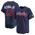 Atlanta Braves #13 JEROMENld Acu?a Jr. Navy JEROMEN 2025 Speedway Classic Alternate Limited Stitched Jersey