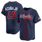 Atlanta Braves #13 JEROMENld Acu?a Jr. Navy JEROMEN 2025 Speedway Classic Alternate Limited Stitched Jersey