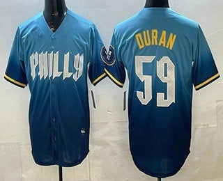 Philadelphia Phillies #59 Jhoan Duran Blue JEROMEN 2024 City Cool Base Jersey