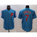 Philadelphia Phillies #7 Trea Turner Blue JEROMEN Cooperstown Throwback Cool Base Jersey