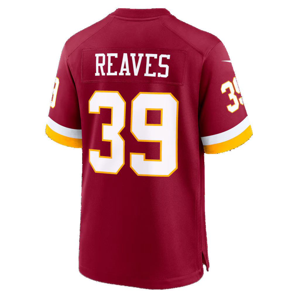 W.Commanders #39 Jeremy Reaves Burgundy JEROMEN Game Jersey