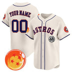 Custom Houston Astros x Dragon Ball Cream JEROMEN Vapor Premier Limited Jersey - All Stitched