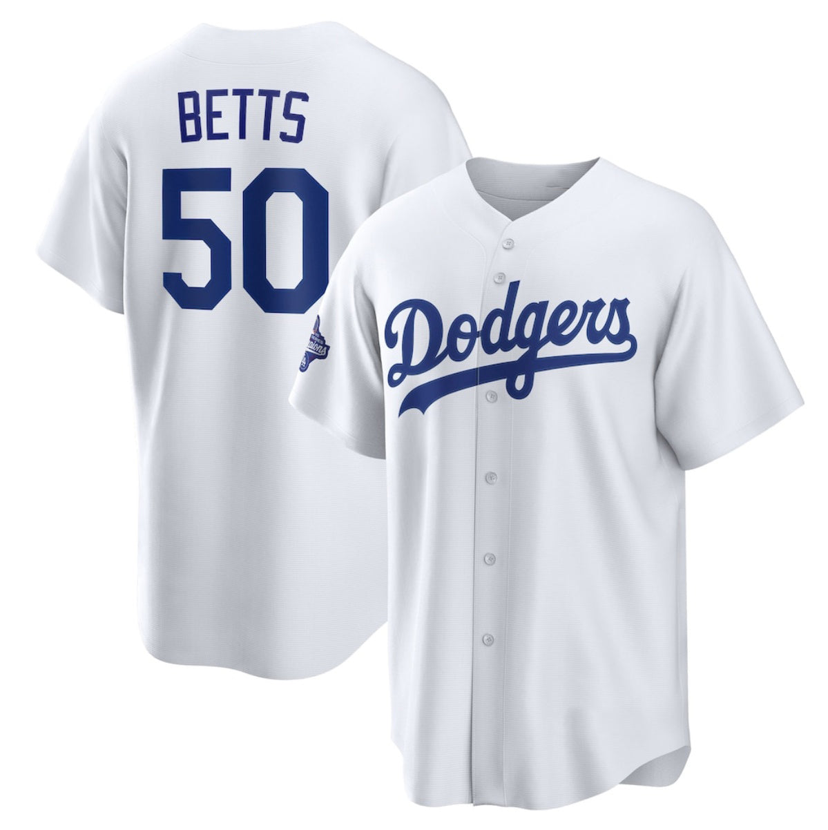 Los Angeles Dodgers #50 Mookie Betts White JEROMEN 2025 World Series Champions Home Cool Base Stitched Jersey