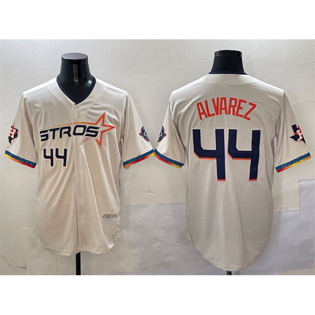 Houston Astros #44 Yordan Alvarez Cream JEROMEN 2025 City Connect With Texas Patch Limited Stitched Jersey