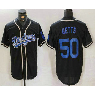 Los Angeles Dodgers #50 Mookie Betts Black JEROMEN Cool Base With Patch Stitched Jersey