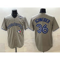 Toronto Blue Jays #36 Davis Schneider Gray JEROMEN 2025 World Series Cool Base Stitched Jersey