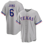 Texas Rangers #6 Josh Jung Gray JEROMEN Cool Base Stitched Jersey