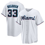 Miami Marlins #33 Eric Wagaman White JEROMEN Home Replica Jersey