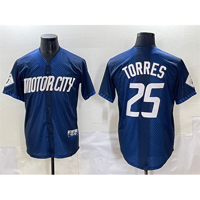 Detroit Tigers #25 Gleyber Torres Navy JEROMEN City Connect Cool Base Limited Stitched Jersey