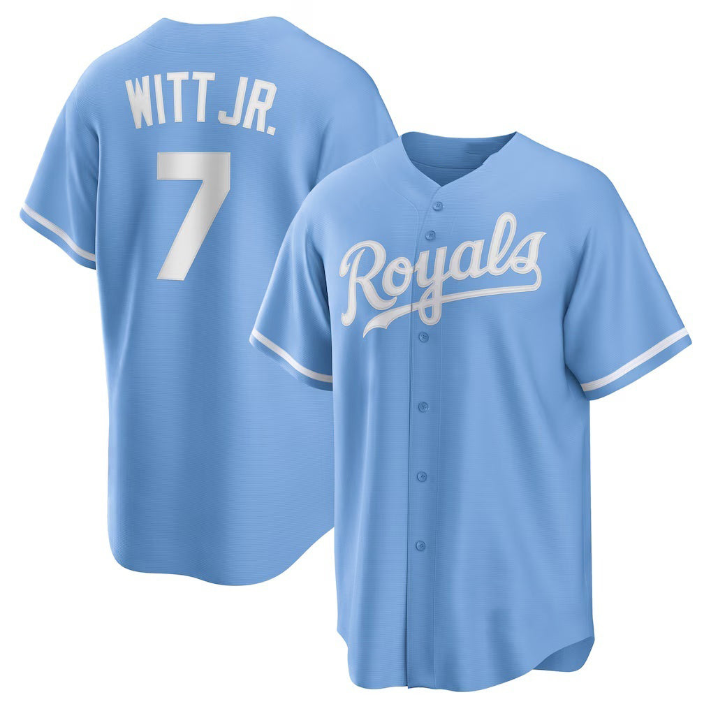 Kansas City Royals #7 Bobby Witt Jr. Light Blue JEROMEN Alternate Replica Jersey