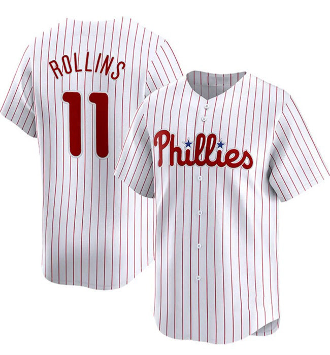 Philadelphia Phillies #11 Jimmy Rollins White JEROMEN Home Limited Stitched Jersey