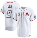 Cincinnati Reds #2 Gavin Lux White JEROMEN 2025 Speedway Classic Home Limited Stitched Jersey