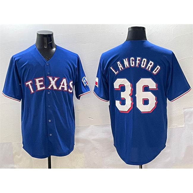 Texas Rangers #36 Wyatt Langford Royal JEROMEN Cool Base Limited Stitched Jersey