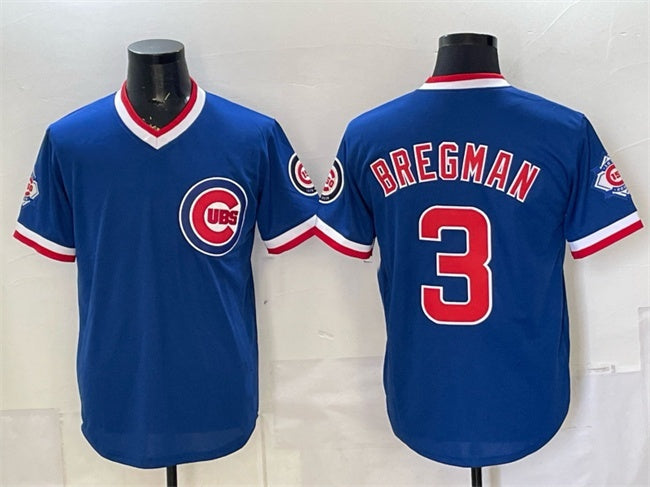 Chicago Cubs #3 Alex Bregman Royal JEROMEN 150th Anniversary Throwback Vapor Limited Stitched Jersey