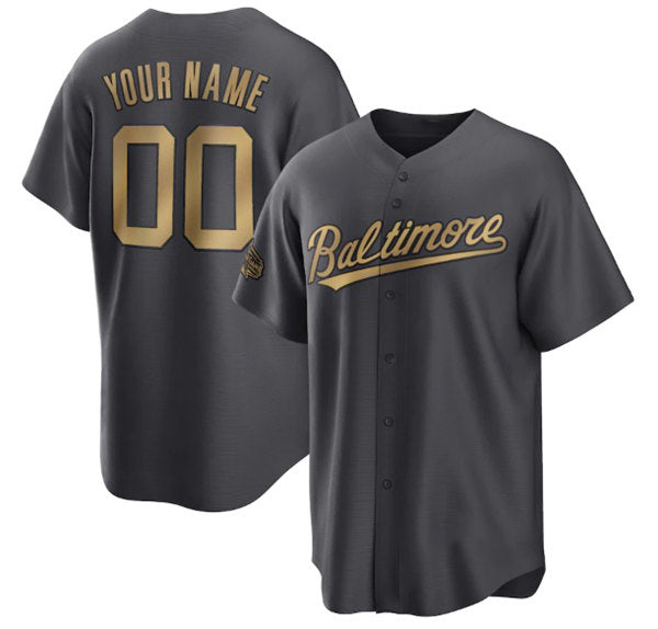 Custom Baltimore Orioles Active Player Charcoal JEROMEN 2022 All-Star Cool Base Stitched Jersey