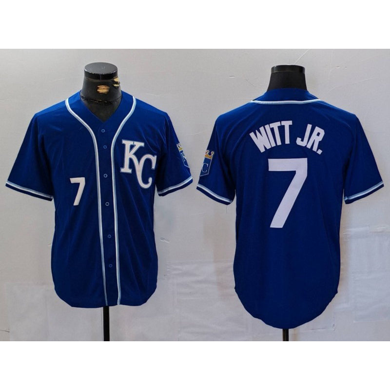Kansas City Royals #7 Bobby Witt Jr Number Royal JEROMEN Cool Base Stitched Jersey