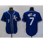 Kansas City Royals #7 Bobby Witt Jr Number Royal JEROMEN Cool Base Stitched Jersey