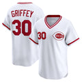 Cincinnati Reds #30 Ken Griffey White JEROMEN Throwback Cooperstown Collection Limited Jersey