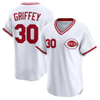 Cincinnati Reds #30 Ken Griffey White JEROMEN Throwback Cooperstown Collection Limited Jersey
