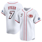 Cincinnati Reds #7 Spencer Steer White JEROMEN 2025 Speedway Classic Home Limited Stitched Jersey