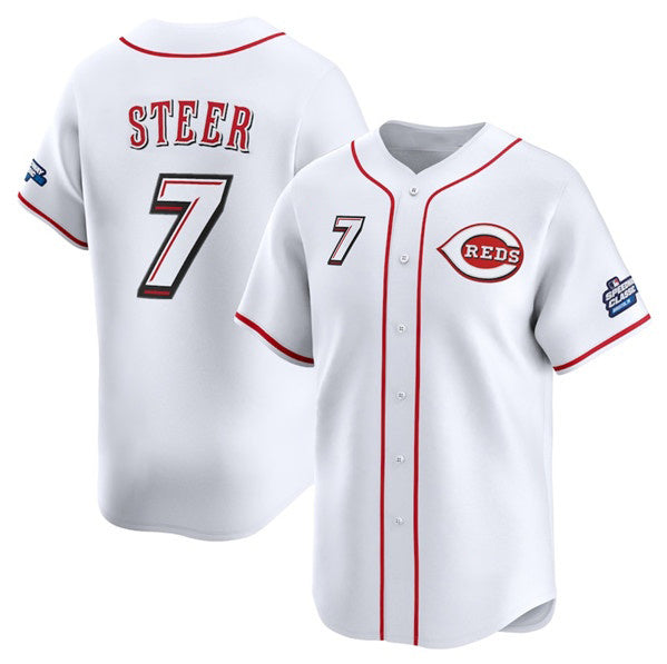 Cincinnati Reds #7 Spencer Steer White JEROMEN 2025 Speedway Classic Home Limited Stitched Jersey
