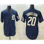 Detroit Tigers #20 Spencer Torkelson Navy JEROMEN With Patch Cool Base Stitched Jersey 2