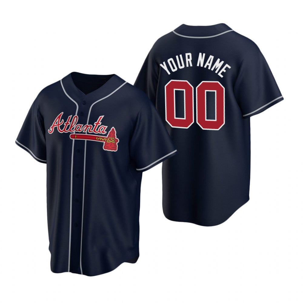 Custom Atlanta Braves Navy JEROMEN 2020 Stitched Cool Base Jersey