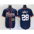 Detroit Tigers #28 Javier Baez Number Navy Blue JEROMEN Cool Base Stitched Jersey