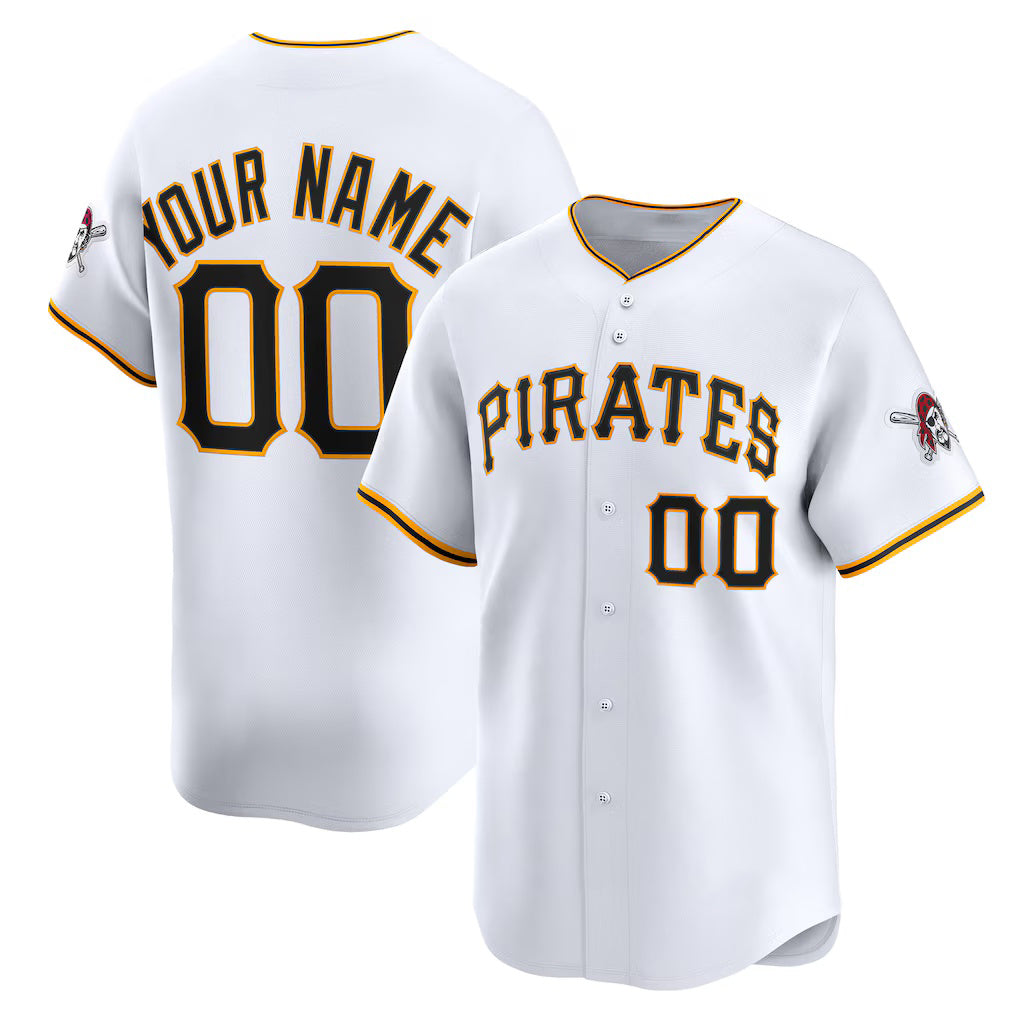 Custom Pittsburgh Pirates White JEROMEN Home Limited Jersey