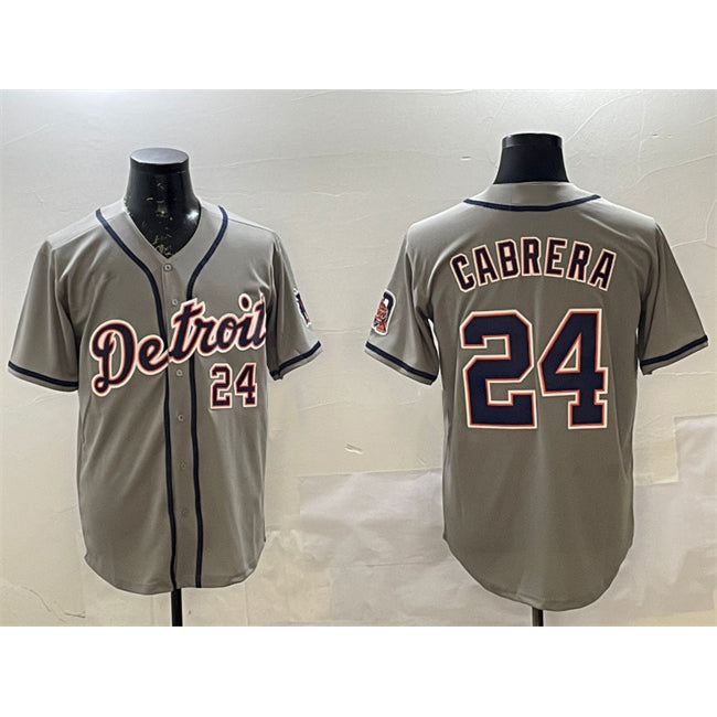 Detroit Tigers #24 Miguel Cabrera Gray JEROMEN Cool Base Stitched Jersey