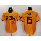 Pittsburgh Pirates #15 Oneil Cruz Yellow JEROMEN 2023 City Connect Stitched Jerseys