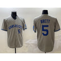 Kansas City Royals #5 George Brett Gray JEROMEN 2024 Away Limited Stitched Jersey