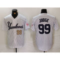 New York Yankees #99 Aaron Judge White JEROMEN Pinstripe Fashion Cool Base Jerseys 2