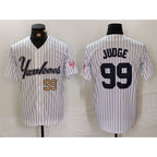 New York Yankees #99 Aaron Judge White JEROMEN Pinstripe Fashion Cool Base Jerseys 2