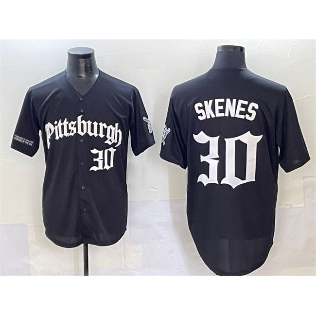 Pittsburgh Pirates #30 Paul Skenes Black JEROMEN 'Gothic Steel City Edition' Vapor Limited Stitched Jersey