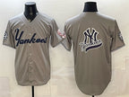 New York Yankees Team Big Logo Grey JEROMEN With Patch Limited Stitched Jersey