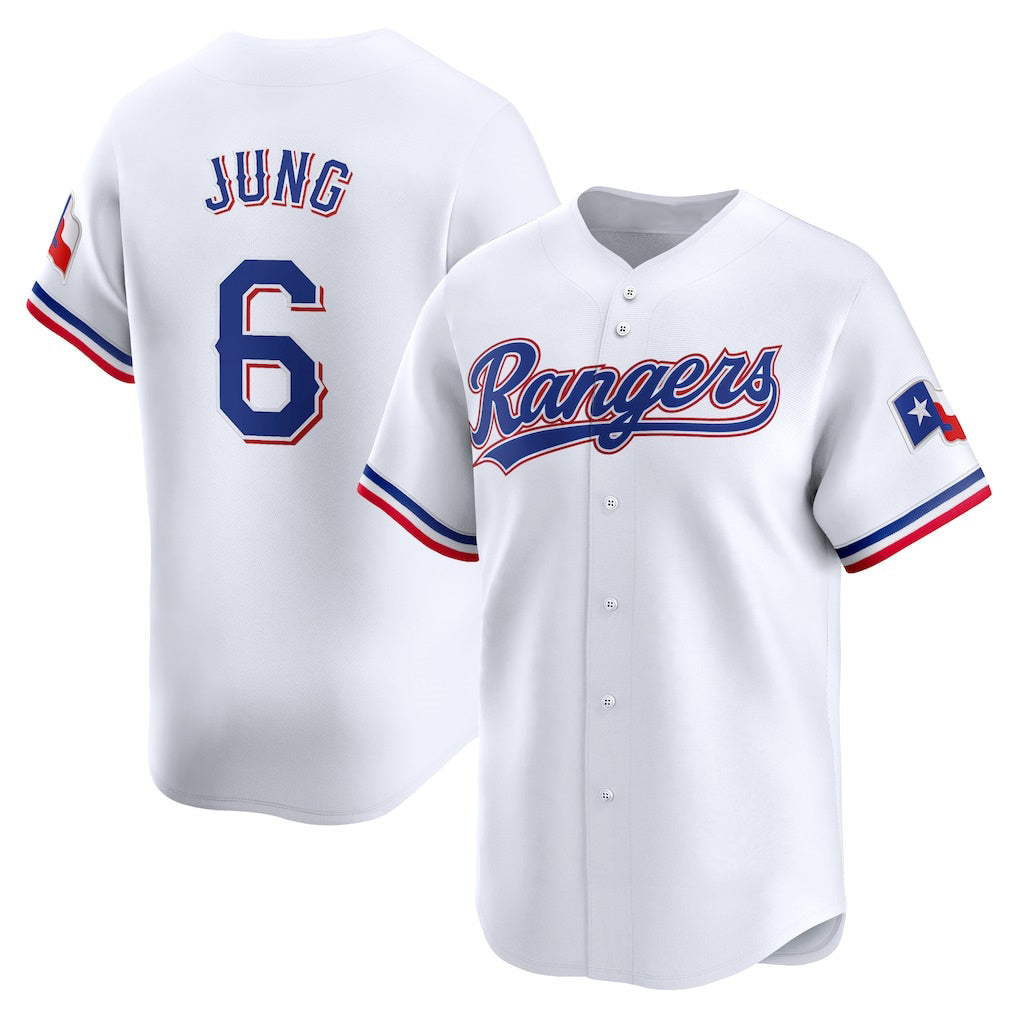 Texas Rangers #6 Josh Jung White JEROMEN Home Limited Player Jersey