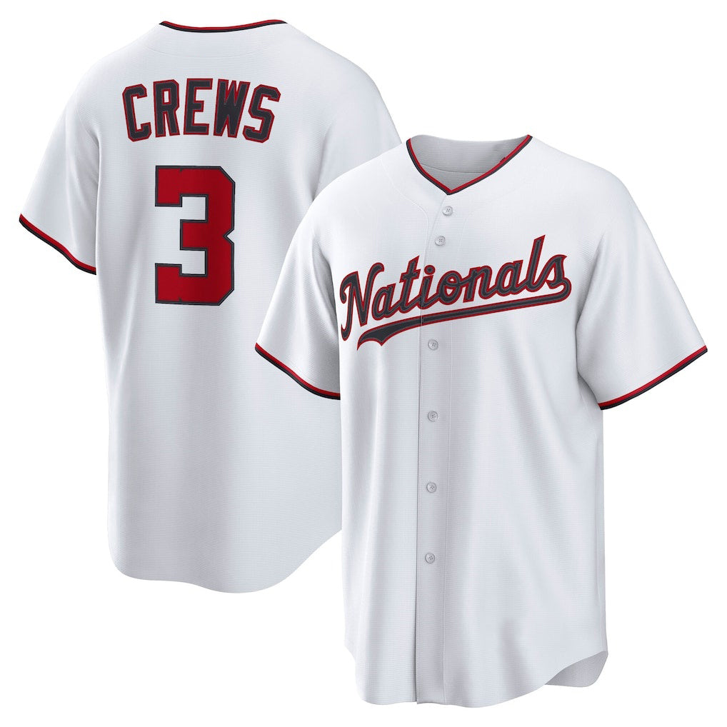 Washington Nationals #3 Dylan Crews White JEROMEN Home Replica Jersey